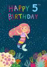 Five Today Under the Sea Mermaid Birthday Card created by Pear Tree Press