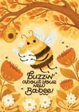 Cute New Baby Card - Buzzin' About Your New Ba-bee! created by Nyassa Hinde
