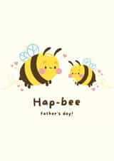 Cute Father's day Card - Bees - Pun - Kawaii - Hap-bee father's day! created by Hannah Patel