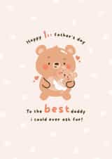 Cute Father's day Card - Teddy Bear - Kawaii - Happy 1st father's day! created by Hannah Patel