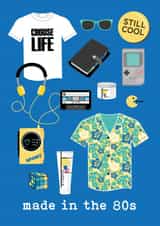Retro Birthday Card - Made In The 80s - For Him created by Fourteen Two Design