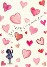 Heartfelt Thinking of You Card - Sending Love created by Love Lucy Illustration