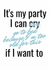 Birthday card for the old party-goers created by Sarah Levy