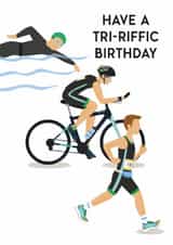 Triathlon Birthday Card - sport birthday - ironman triathlon created by Helen Richmond