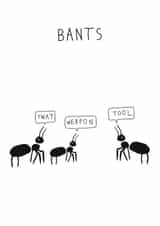 Bants! Alternative birthday card for those looking to send something different. created by Sean Miller