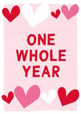 Cute Anniversary Card - One Whole Year - Anniversary created by Gem Draws Stuff