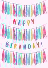 Cute Pink Birthday Card - Bunting created by JZW Studios