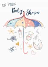 Cute pastel coloured baby shower card for a Mama to be created by Katie Phythian Design