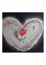 Beautiful Heart Painting Card for Someone You Love - Love in Black created by Cate Mackenzie