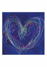 Heart Card for a Wedding, Anniversary, Valentines or Birthday - Cosmic Blue Love created by Cate Mackenzie