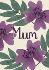 Modern, floral card for a special Mum created by Katie Walden Illustration