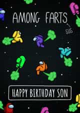 Funny Among Us inspired Fart Birthday card for a gamer Son! created by Evie Garnett Designs