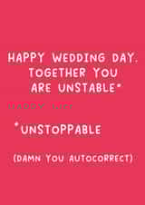 Funny Wedding Card - Autocorrect created by Pack a Punch Designs