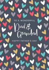 Cute Father's Day Card For Dad & Grandad - Hearts & Typography created by The Boy and the Bear