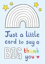 Colour In Rainbow Big Thank You Card for Teachers or Teaching Assistants created by Hazel Fisher Creations