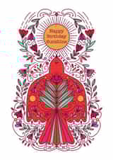 Pretty Birthday Card for Friend or Partner - Happy Birthday Sunshine - Folk Art created by Stephanie Mcrae