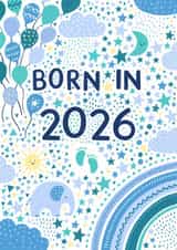 Cute New Baby Boy Card - Born in 2026 created by Pear Tree Press