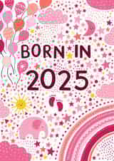 Pretty New Baby Girl Card - Born in 2025 created by Pear Tree Press