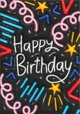 Happy Birthday card - Confetti Birthday card - Trendy Birthday card created by Vita Zuka Art