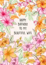 Pretty Birthday Card - Beautiful Wife created by Poppy & Mabel 