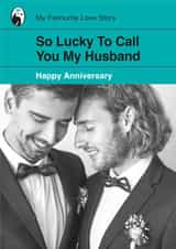 Personalised Anniversary Photo Card created by Yay Days - Cute Anniversary Card - Lucky You're My Husband - Book