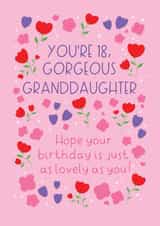 Pretty 18th Birthday Card for a very special granddaughter. created by The Adorned Page
