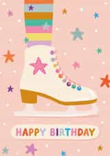 Cute Birthday card - Ice skater created by The Pattern Press
