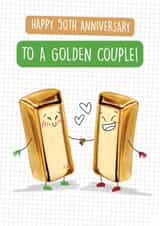 Cute 50th Anniversary Card - To A Golden Couple - Gold created by Quitting Hollywood