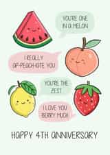 Happy 4th Anniversary Card Fruit created by Creaternet