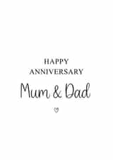 Cute Anniversary Card - Mum & Dad created by Kalm Lettering