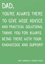 Lovely message thanking dad on fathers day or birthday and then asking for money created by Laughable Letters