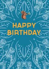 Birthday Squirrel Card - Cute Squirrel Pattern Birthday Card - Wildlife Card created by Oliver Stockley