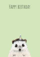 Cute Hedgehog Birthday Card - Adorable Birthday Hedgehog - Happy Birthday Card created by Oliver Stockley