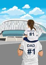 Heartfelt Father's Day Card - Tottenham Hotspur - Dad and Daughter created by Squiggle Scribble