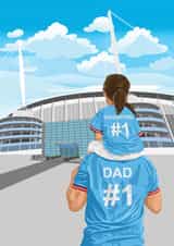 Heartfelt Father's Day Card - Manchester City - Dad and Daughter created by Squiggle Scribble