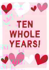 Ten Whole Years - Anniversary Card - Wedding Anniversary Card - Cute created by Gem Draws Stuff