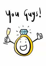 Cute Characterful Engagement Card for The Couple You Love created by Big Pencil Prints