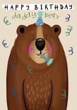 Cute Celebratory Birthday Card for Daddy Bear - Dad created by Little Big Bear Design