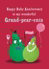 Grand-pear-ents Funny Pears 40th Ruby Anniversary Card created by Hannah Jayne Lewin