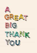Classic Thank You Card - Great Big Thanks created by Daisy Jo Design