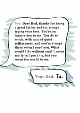 Cheeky Father's Day Card - Ta Dad created by Very British Problems