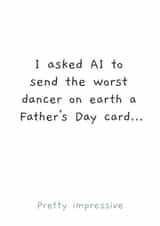 Funny AI Father's Day Card – Dad Dancing created by Picardso