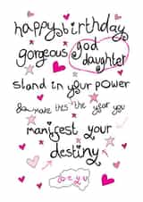 Heartfelt Birthday Card - Goddaughter - Manifest Your Destiny created by Love and Happy Stuff