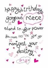 Heartfelt Birthday Card - Niece - Manifest Your Destiny created by Love and Happy Stuff
