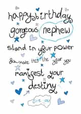 Heartfelt Birthday Card - Nephew - Manifest Your Destiny created by Love and Happy Stuff