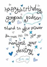 Heartfelt Birthday Card - Godson - Manifest Your Destiny created by Love and Happy Stuff