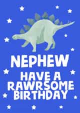 Funny Birthday Card - Nephew - Dinosaur created by tea please