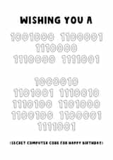 Funny Birthday Card - Computer Coding created by The Blunt Badger