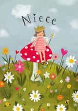 Cute Birthday Card - Niece - Fairy Toadstall created by Love Lucy Illustration