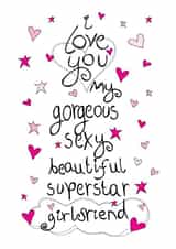 Heartfelt Birthday Card - Girlfriend - Sexy, Beautiful, Superstar created by Love and Happy Stuff